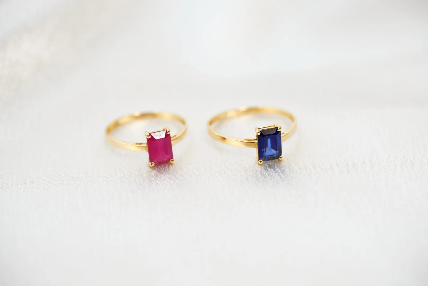 18k Gold Ring with Ruby & Sapphire Stones-Where Color Meets Power