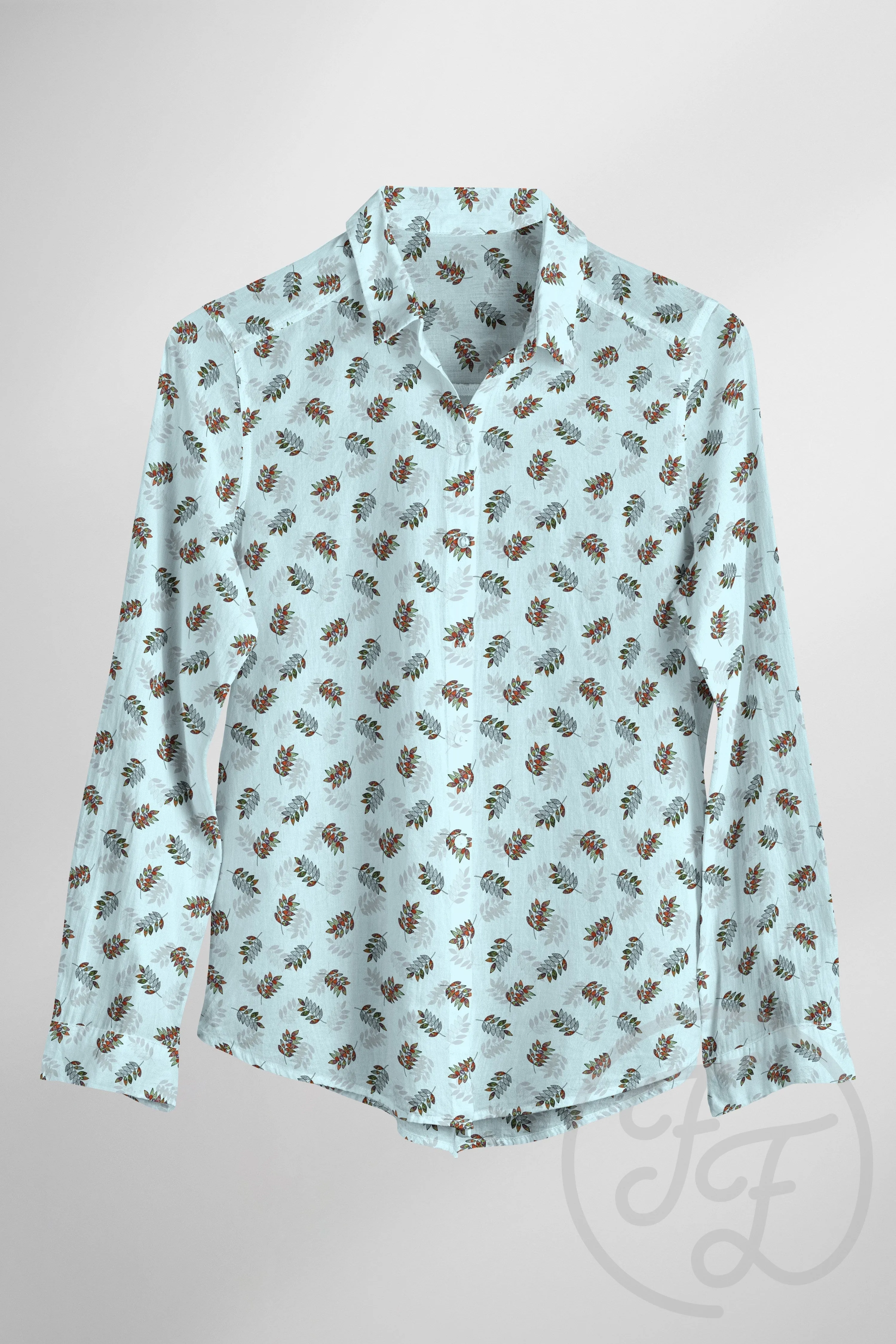 Authentic outbloom in light blue