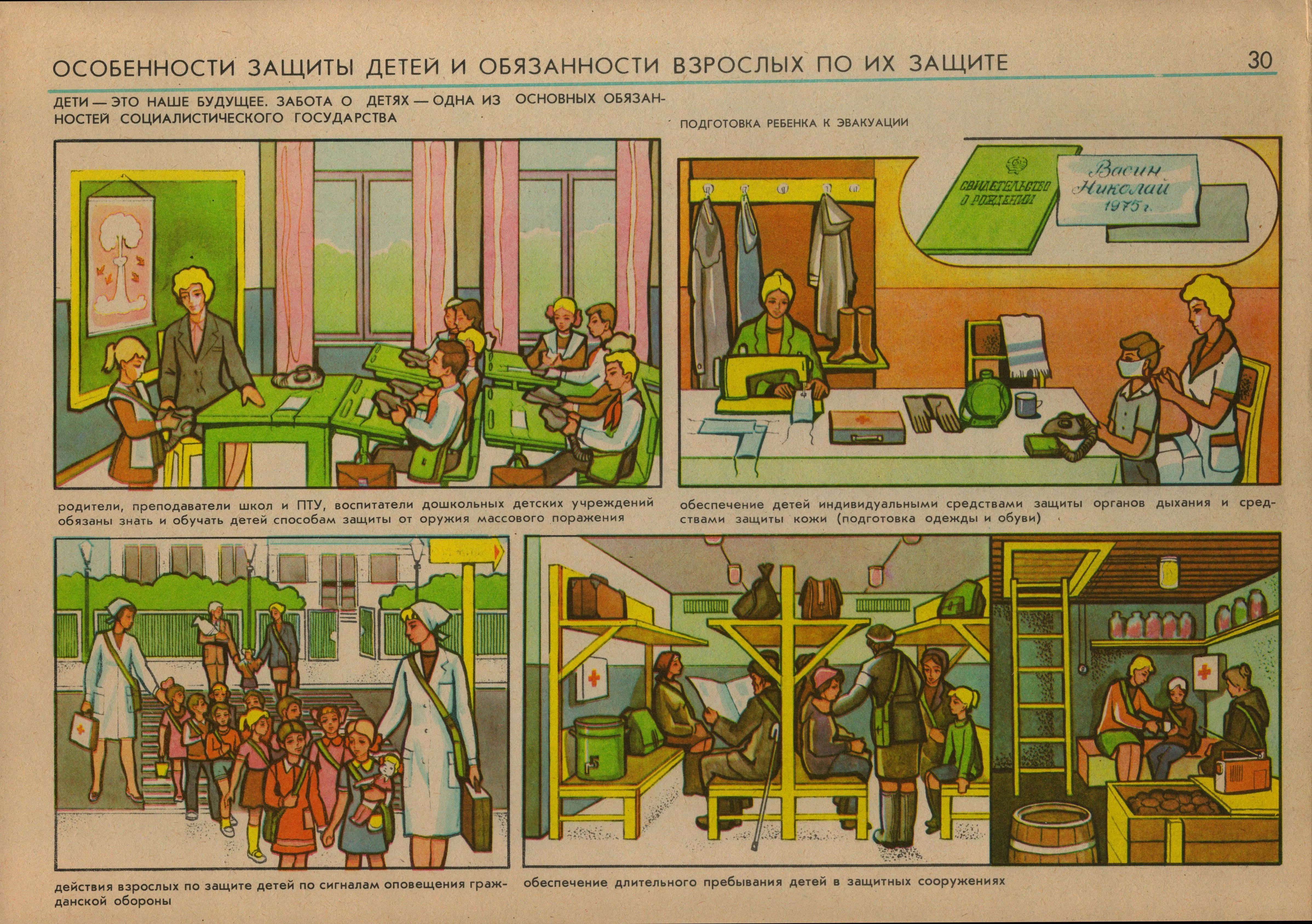AUTHENTIC SOVIET CIVIL DEFENSE POSTER  (1986)