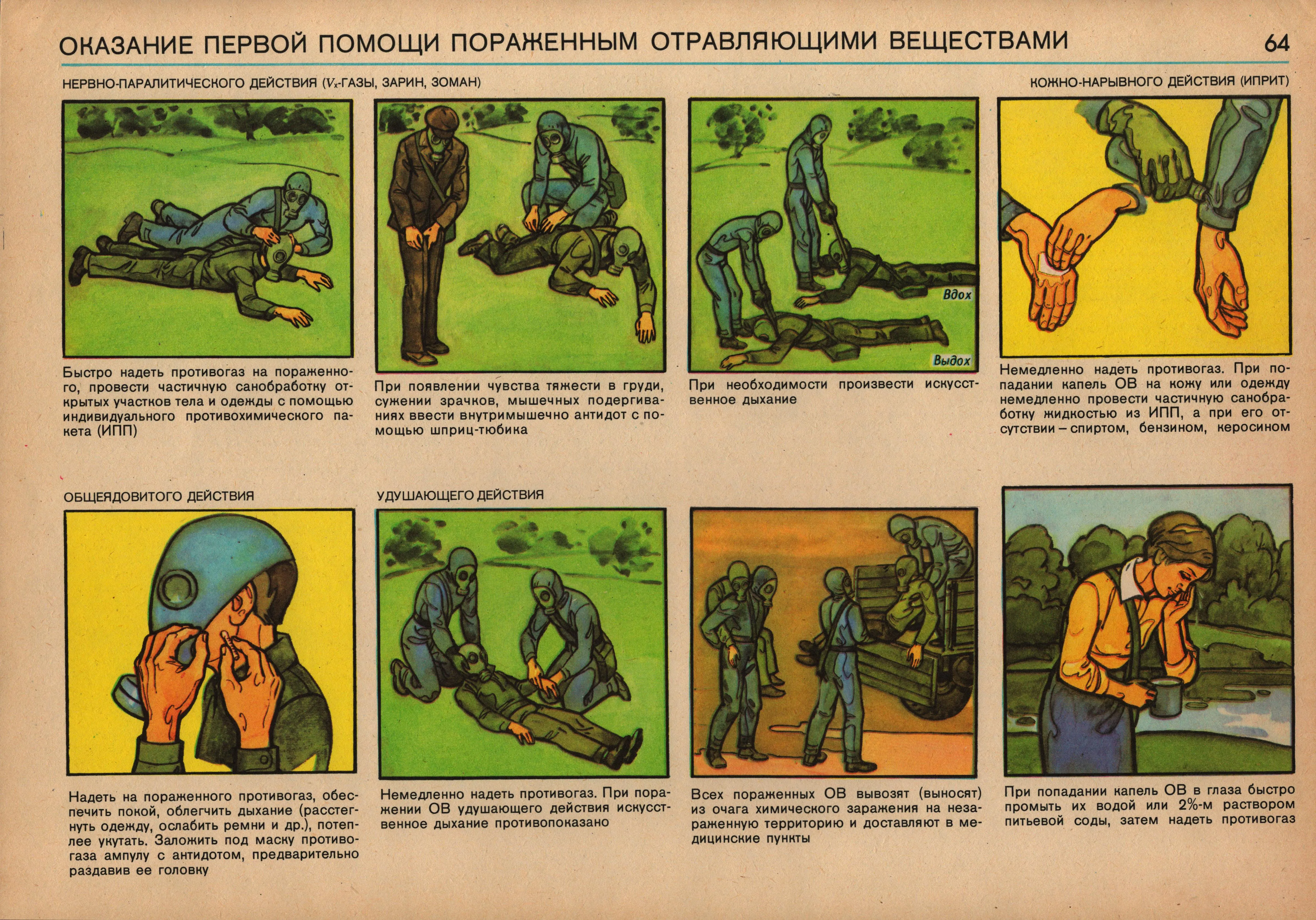 AUTHENTIC SOVIET CIVIL DEFENSE POSTER  (1986)