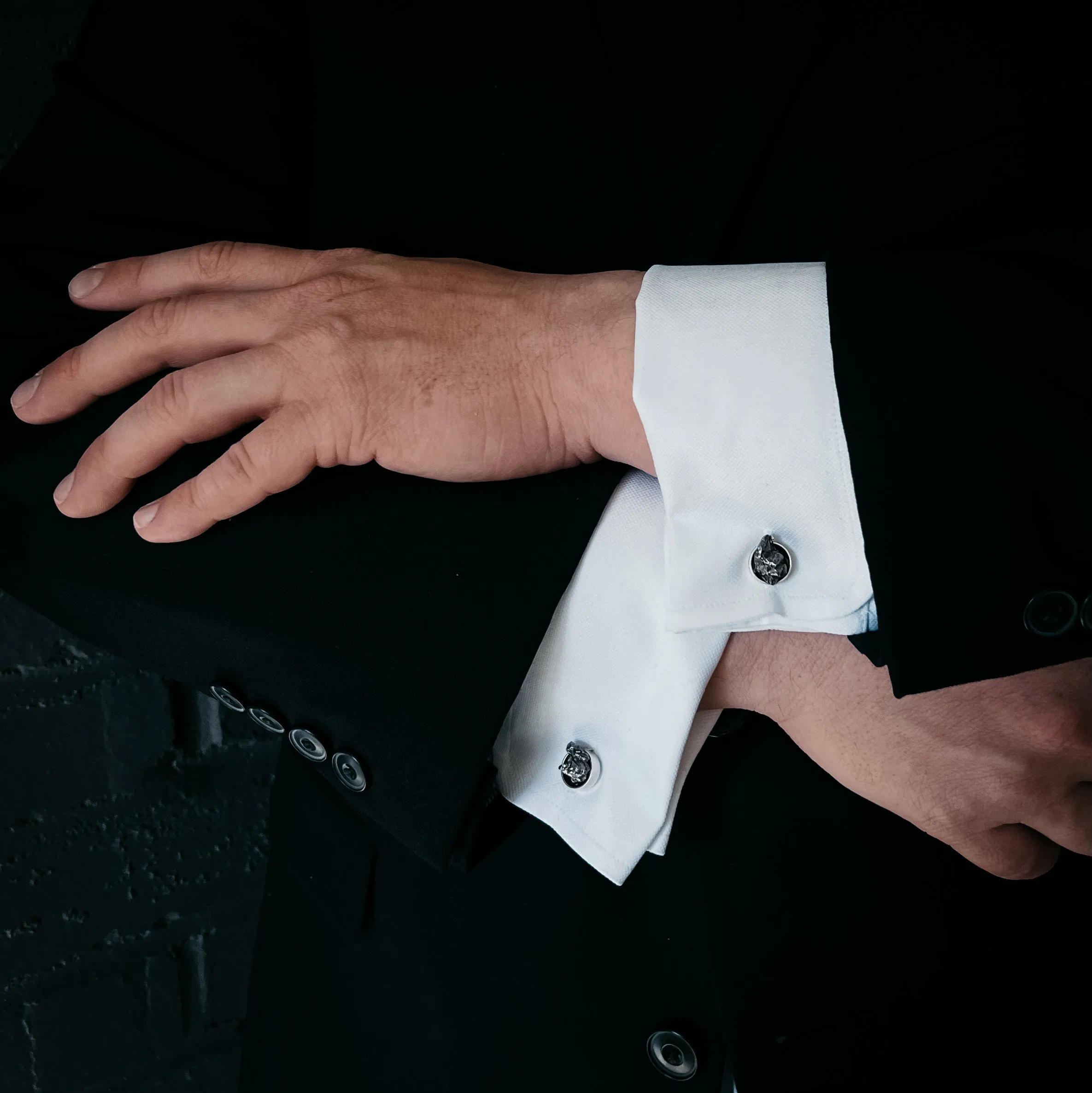 Cufflinks with Authentic Meteorite