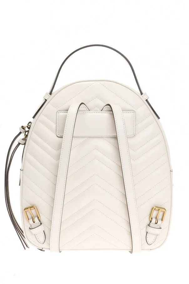 Gucci GG Marmont White Mystic Backpack Authentic Leather Italy Shoulder Bag NEW