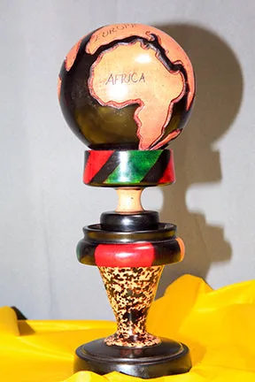 Hand Carved Colorful Unity Globe