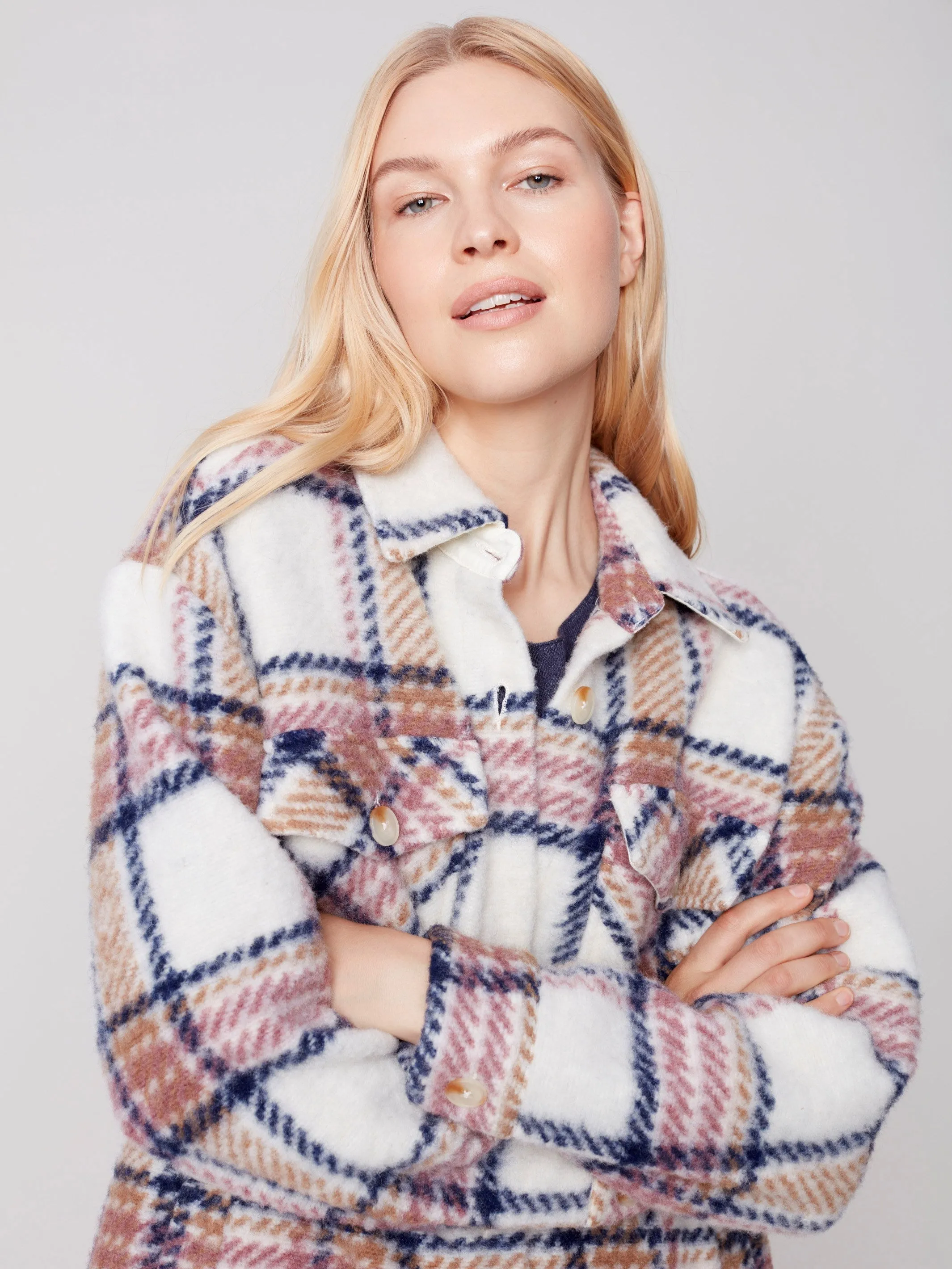 Long Boiled Wool Shirt Jacket - Raspberry